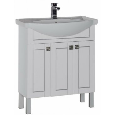 Мебель для ванной Aquanet Честер 75 белая патина серебро