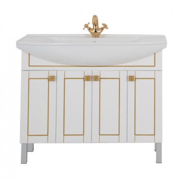 Мебель для ванной Aquanet Честер 105 белая патина золото