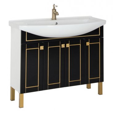 Мебель для ванной Aquanet Честер 105 черная патина золото