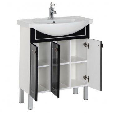 Мебель для ванной Aquanet Честер 75 черная патина серебро