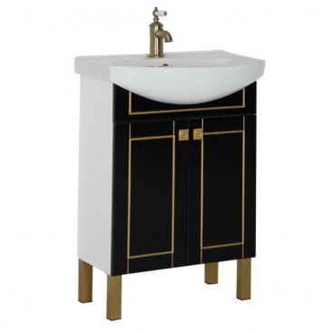 Мебель для ванной Aquanet Честер 60 черная патина золото