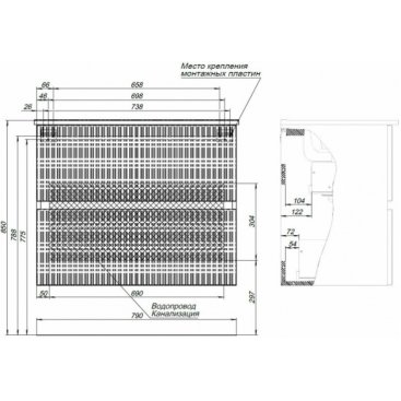 Мебель для ванной Aquanet Джейн 80 Flat маренго