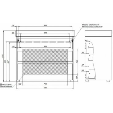 Мебель для ванной Aquanet Nova Lite 100 3 дуб рошелье