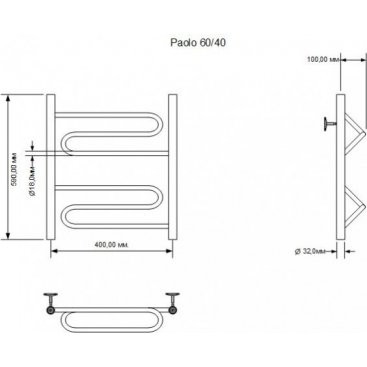 Полотенцесушитель Aquanet Paolo 60x40 см