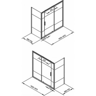 Шторка на ванну Aquanet Practic 165x70 см