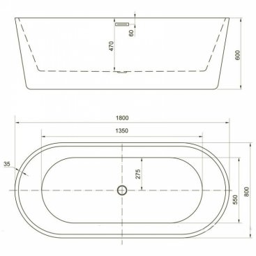 Ванна отдельностоящая Aquanet Eclips 180x80