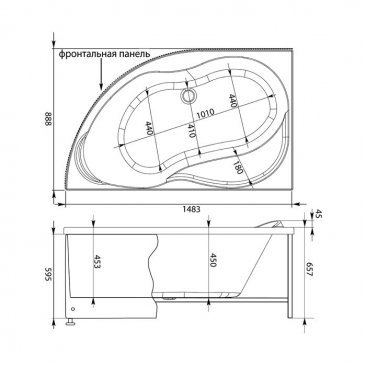 Ванна акриловая Aquanet Graciosa 150x90