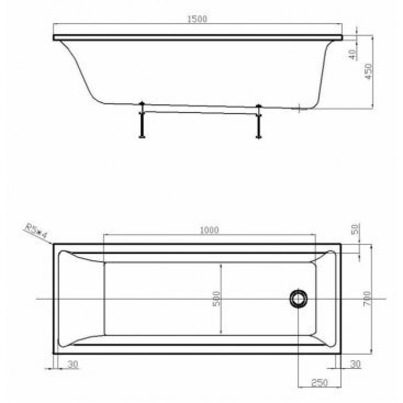 Ванна Aquatek Лайма 150x70