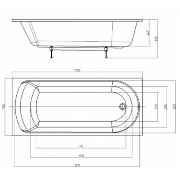 Ванна Aquatek Ника 170x75