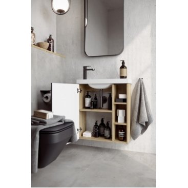 Мебель для ванной Aqwella Alba 60L белая/дуб давос