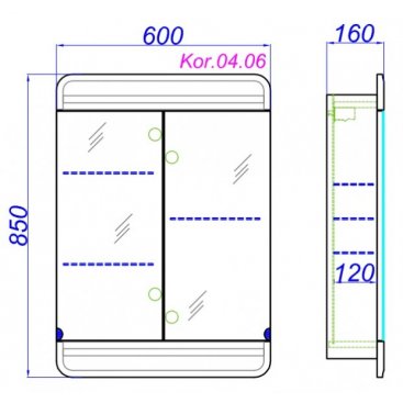 Зеркальный шкаф Aqwella Корсика 60