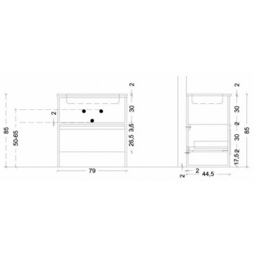 Мебель для ванной Armadi Art Loft 80 Light Wood Black