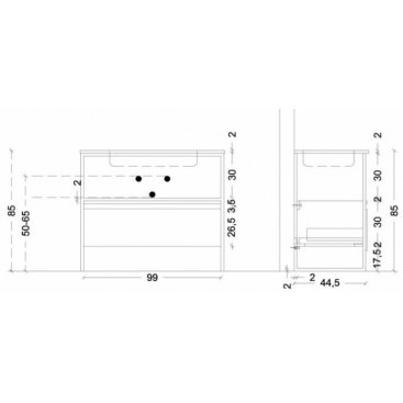 Мебель для ванной Armadi Art Loft 100 антрацит