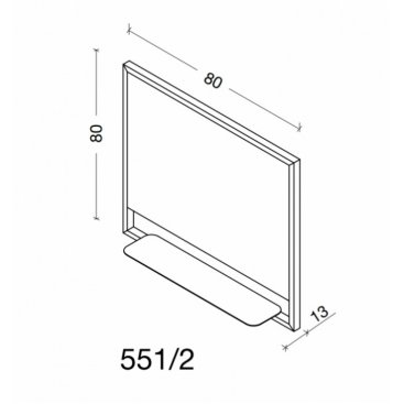 Зеркало с полочкой Armadi Art Vallessi 80x80 антрацит