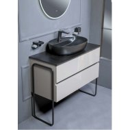 Мебель для ванной Armadi Art Vallessi 80 антрацит глянец 837-080-A glossy+840-080-A+871 с ножками