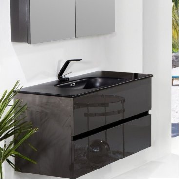 Мебель для ванной Armadi Art Vallessi 80 антрацит глянец 837-080-A glossy+838-080-A