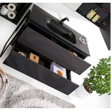 Мебель для ванной Armadi Art Vallessi 80 антрацит глянец 837-080-A glossy+838-080-A