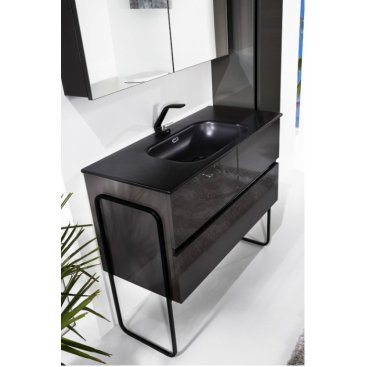Мебель для ванной Armadi Art Vallessi 80 антрацит глянец 837-080-A glossy+838-080-A