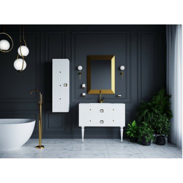 Мебель для ванной Armadi Art Vallessi Avantgarde Piazza 100 белая/золото с ножками