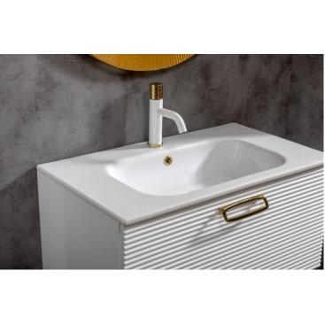Мебель для ванной Armadi Art Vallessi Avantgarde Linea 80 белая/золото с ножками