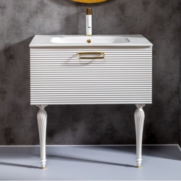 Мебель для ванной Armadi Art Vallessi Avantgarde Linea 80 белая/золото с ножками