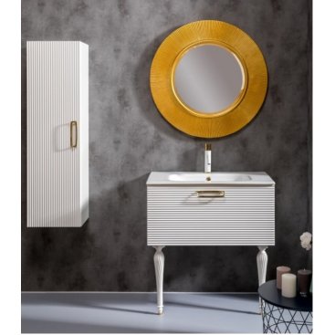 Мебель для ванной Armadi Art Vallessi Avantgarde Linea 80 белая/золото с ножками