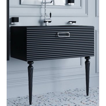 Мебель для ванной Armadi Art Vallessi Avantgarde Linea 100 черная/хром с ножками
