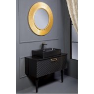 Мебель для ванной Armadi Art Vallessi Avangarde Linea 100 черная/ золото с раковиной 875, с ножками