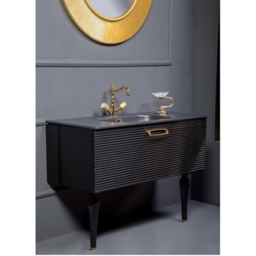 Мебель для ванной Armadi Art Vallessi Avantgarde Linea 100 черная/золото с ножками