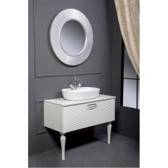Мебель для ванной Armadi Art Vallessi Avangarde Linea 100 белая/хром с раковиной 870, с ножками