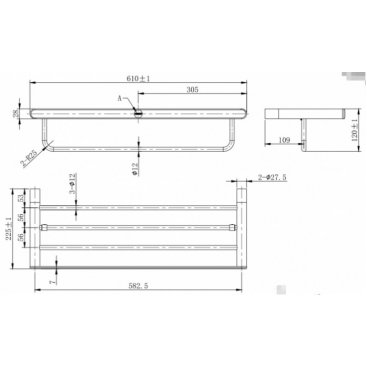 Полка для полотенец с полотенцедержателем Arrow AG520603CP