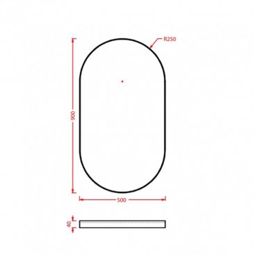 Зеркало ArtCeram Arco ACS017 цвет черный матовый