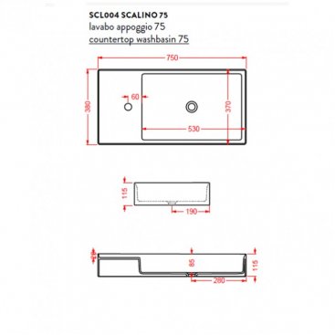 Раковина ArtCeram Scalino SCL004