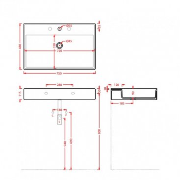 Раковина ArtCeram Scalino SCL008 цвет белый глянец