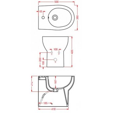 Биде напольное ArtCeram Smarty SMB002