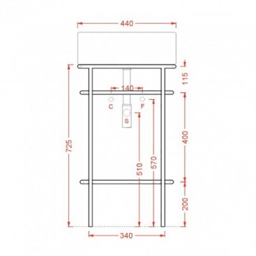 Раковина с консолью ArtCeram Vogue ACA058 17+ATL001 01