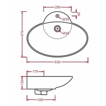 Раковина ArtCeram Fuori TFL004