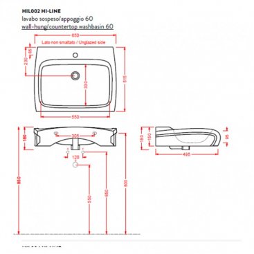 Раковина ArtCeram Hi-Line HIL002