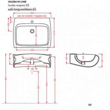 Раковина ArtCeram Hi-Line HIL004 цвет черный