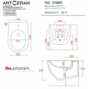 Биде подвесное ArtCeram File 2.0 FLB001 цвет черный матовый