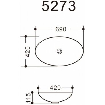 Раковина накладная Art&Max AM5273-W 69 см