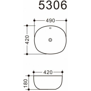 Раковина накладная Art&Max AM5306-W 49 см