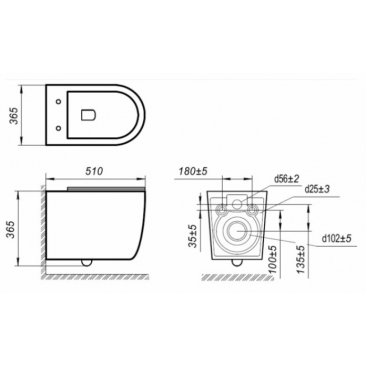 Унитаз подвесной безободковый Art&Max Elegant с крышкой AM9316SC микролифт