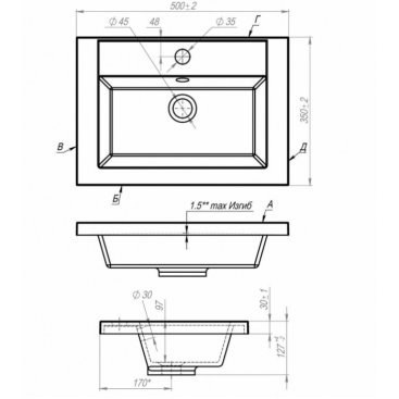 Мебель для ванной Art&Max Family-M 50 с ящиками железный камень
