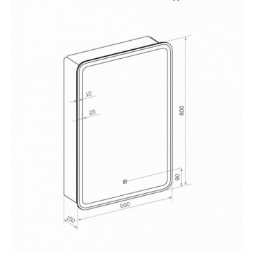 Зеркало-шкаф Art&Max Platino AM-Pla-600-800-1D-L-DS-F левосторонний