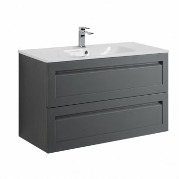 Мебель для ванной с керамической раковиной Art&Max Platino 100 Grey Matt