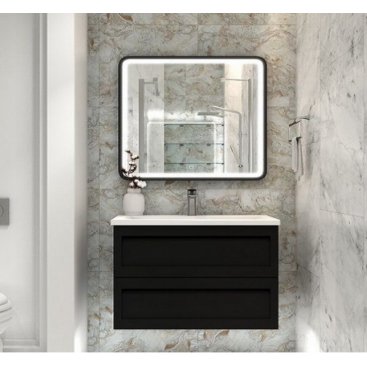 Мебель для ванной с керамической раковиной Art&Max Platino 100 Nero Matt