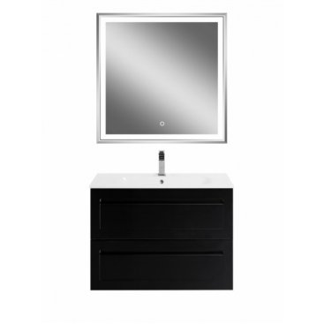 Мебель для ванной с керамической раковиной Art&Max Platino 80 Nero Matt
