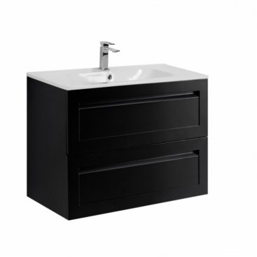 Мебель для ванной с керамической раковиной Art&Max Platino 80 Nero Matt