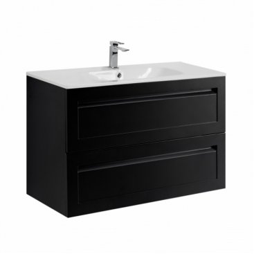 Мебель для ванной с керамической раковиной Art&Max Platino 90 Nero Matt